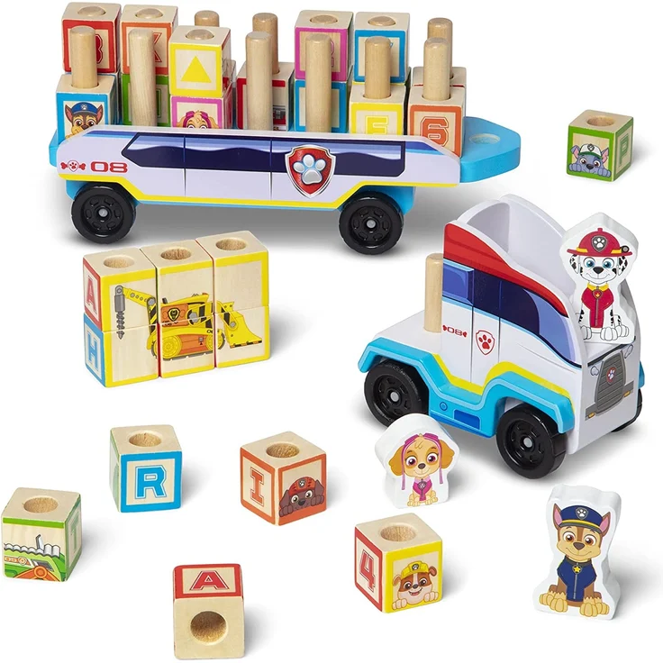 Melissa & Doug PAW Patrol ABC-Holzklötze LKW (33 Teile) 33272 Mehrfarbig – Bild 3