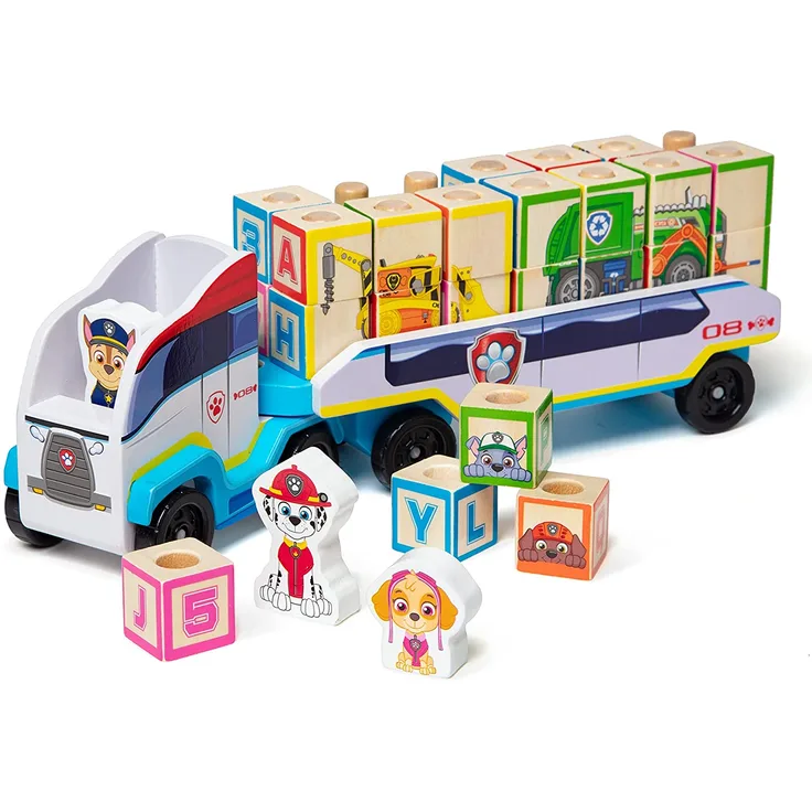 Melissa & Doug PAW Patrol ABC-Holzklötze LKW (33 Teile) 33272 Mehrfarbig