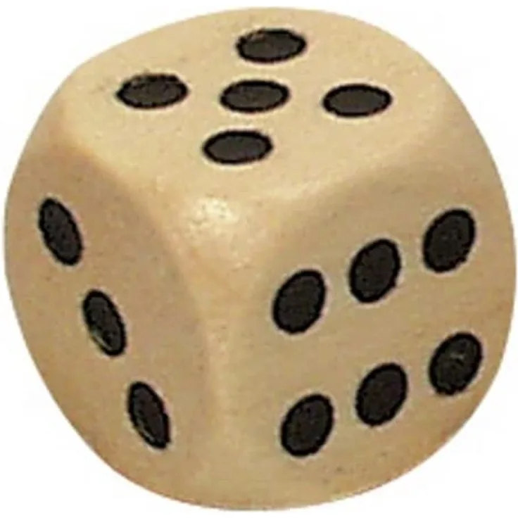 Bartl Augenwürfel 16 mm Holz natur 1 Stück Holzwürfel Spielwürfel Spielewürfel