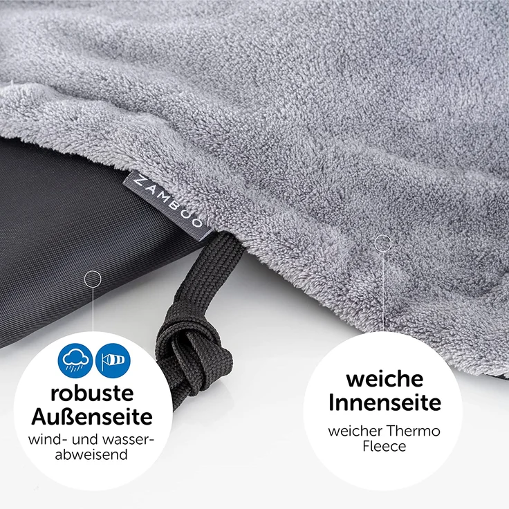 Zamboo Universal Decke für Kinderwagen und Buggy - wasserabweisende Outdoor Beindecke für Sportwagen & Jogger - Schwarz Grau - Preisvergleich – Bild 5