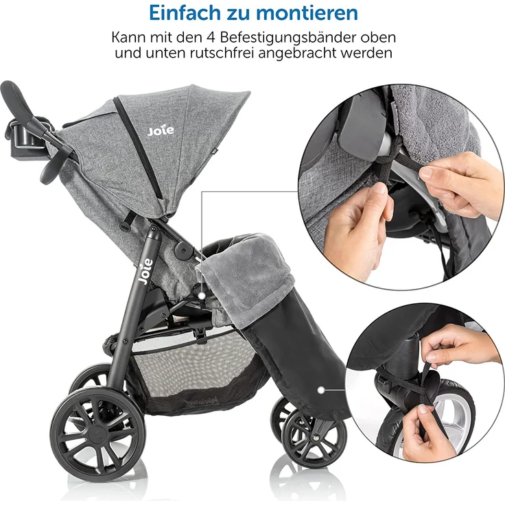 Zamboo Universal Decke für Kinderwagen und Buggy - wasserabweisende Outdoor Beindecke für Sportwagen & Jogger - Schwarz Grau - Preisvergleich – Bild 2