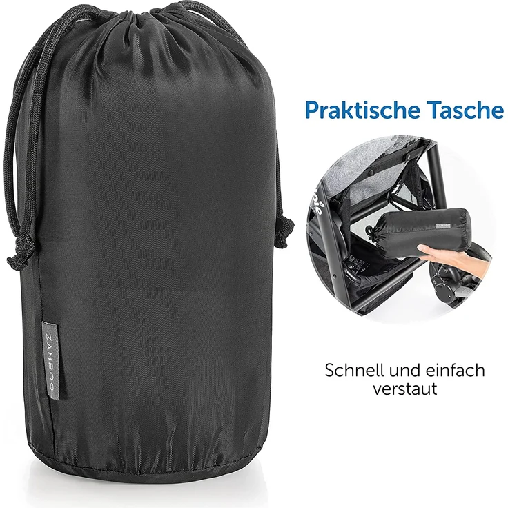 Zamboo Universal Decke für Kinderwagen und Buggy - wasserabweisende Outdoor Beindecke für Sportwagen & Jogger - Schwarz Grau - Preisvergleich – Bild 7