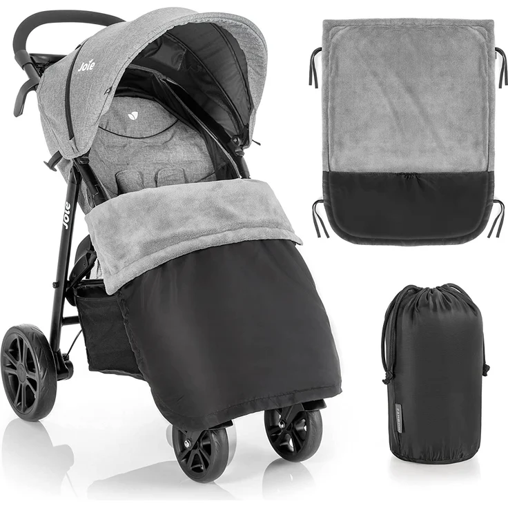 Zamboo Universal Decke für Kinderwagen und Buggy - wasserabweisende Outdoor Beindecke für Sportwagen & Jogger - Schwarz Grau - Preisvergleich – Bild 1