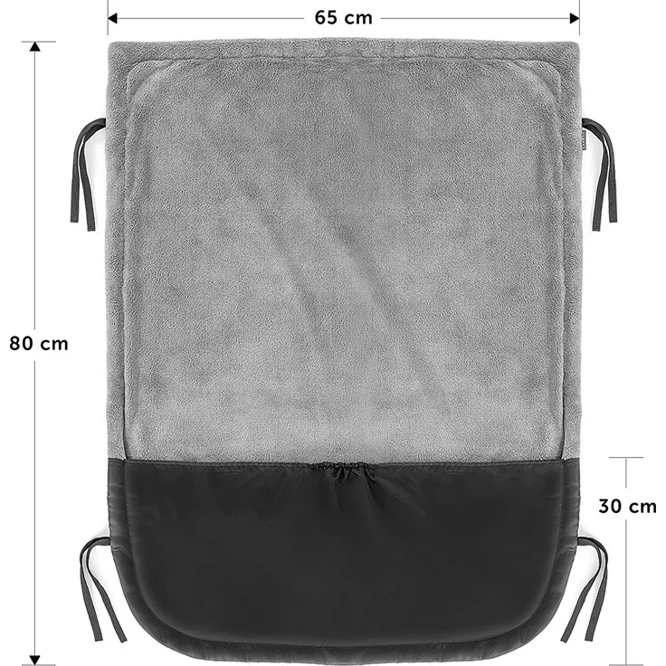 Zamboo Universal Decke für Kinderwagen und Buggy - wasserabweisende Outdoor Beindecke für Sportwagen & Jogger - Schwarz Grau - Preisvergleich – Bild 6