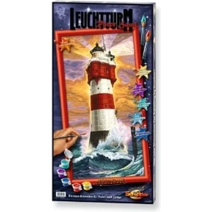 Schipper 609220399 Malen nach Zahlen, Leuchtturm Roter Sand - Bilder malen für Erwachsene, inklusive Pinsel und Acrylfarben, 40 x 80 cm - Preisvergleich – Bild 5