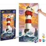 Schipper 609220399 Malen nach Zahlen, Leuchtturm Roter Sand - Bilder malen für Erwachsene, inklusive Pinsel und Acrylfarben, 40 x 80 cm - Preisvergleich