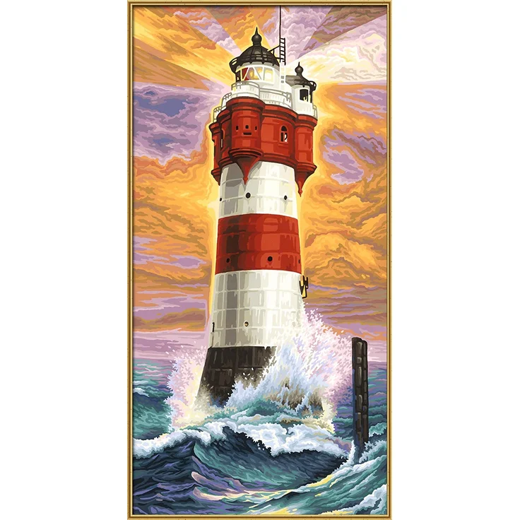 Schipper 609220399 Malen nach Zahlen, Leuchtturm Roter Sand - Bilder malen für Erwachsene, inklusive Pinsel und Acrylfarben, 40 x 80 cm - Preisvergleich – Bild 3