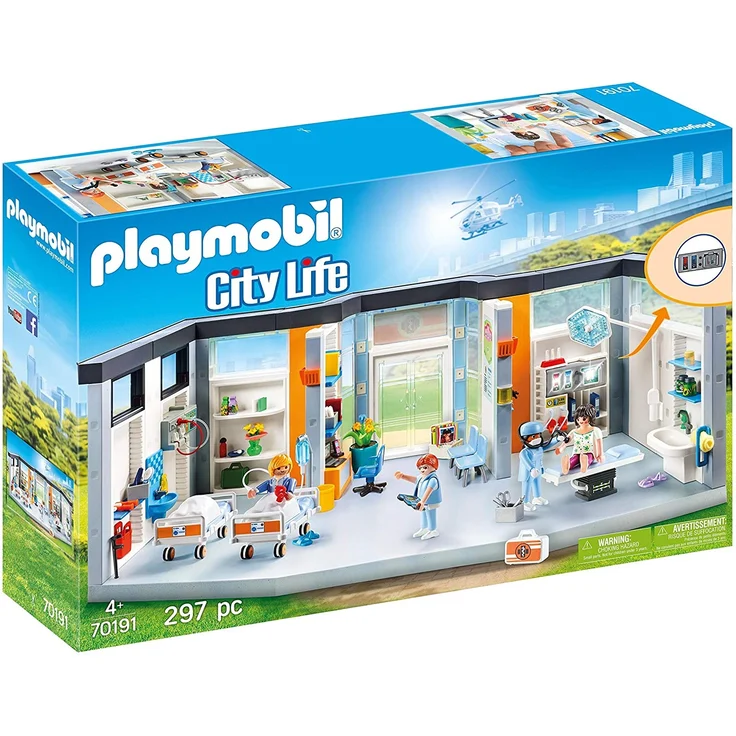 Playmobil 70191 'City Life' Krankenhaus mit Einrichtung, Mit Lichteffekten, Ab 4 Jahren – Bild 1