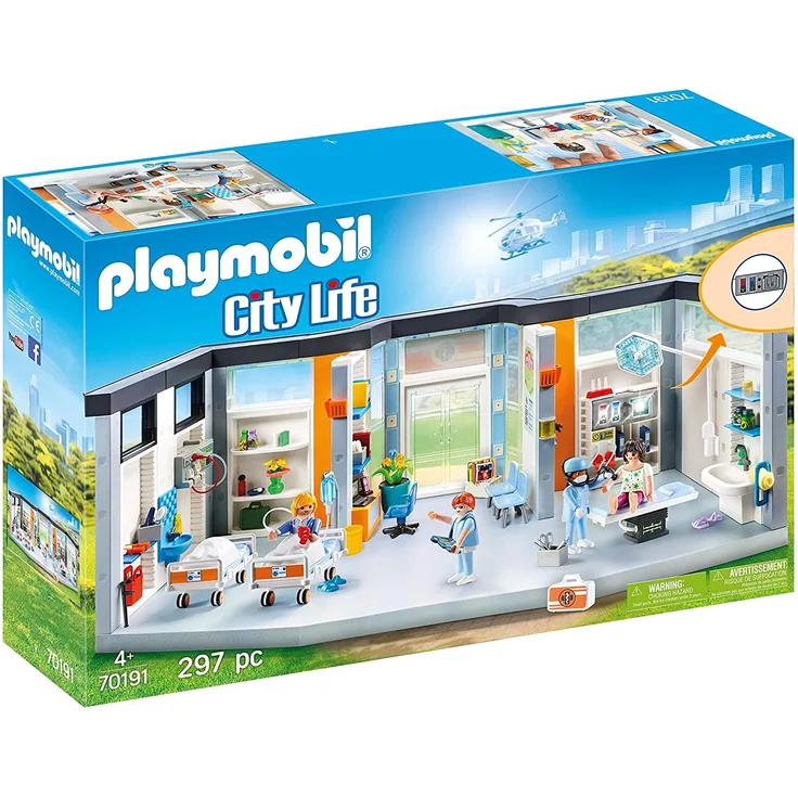 Playmobil 70191 'City Life' Krankenhaus mit Einrichtung, Mit Lichteffekten, Ab 4 Jahren