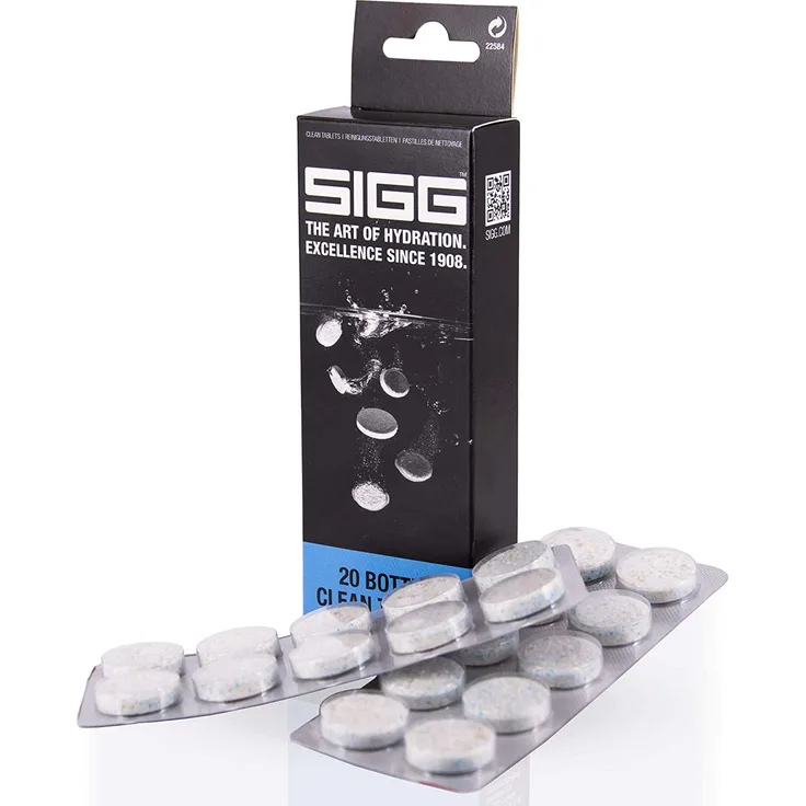 SIGG Bottle Clean Tablets für alle SIGG Trinkflaschen, 20 Reinigungstabletten zur Handwäsche, für eine schnelle und einfache Flaschenreinigung