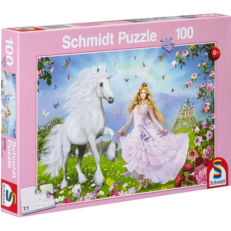 Schmidt Spiele 55565 - Prinzessin der Einhörner, 100 Teile Puzzle