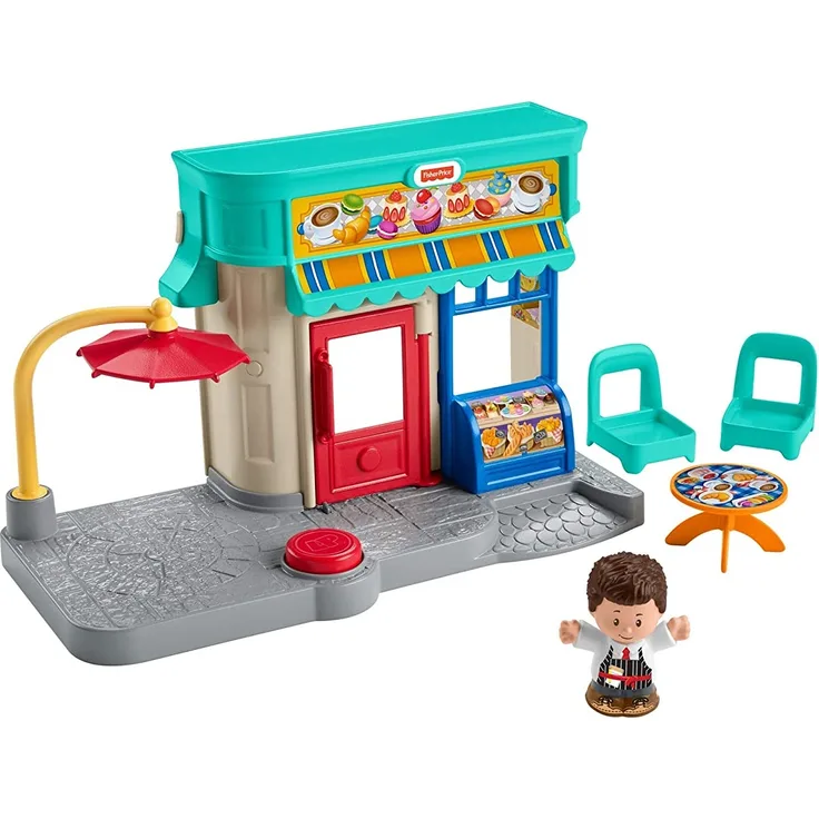 Fisher-Price GNC60 - Little People Bäckerei mit Spielfigur und Zubehör für Kleinkinder ab 1 Jahr