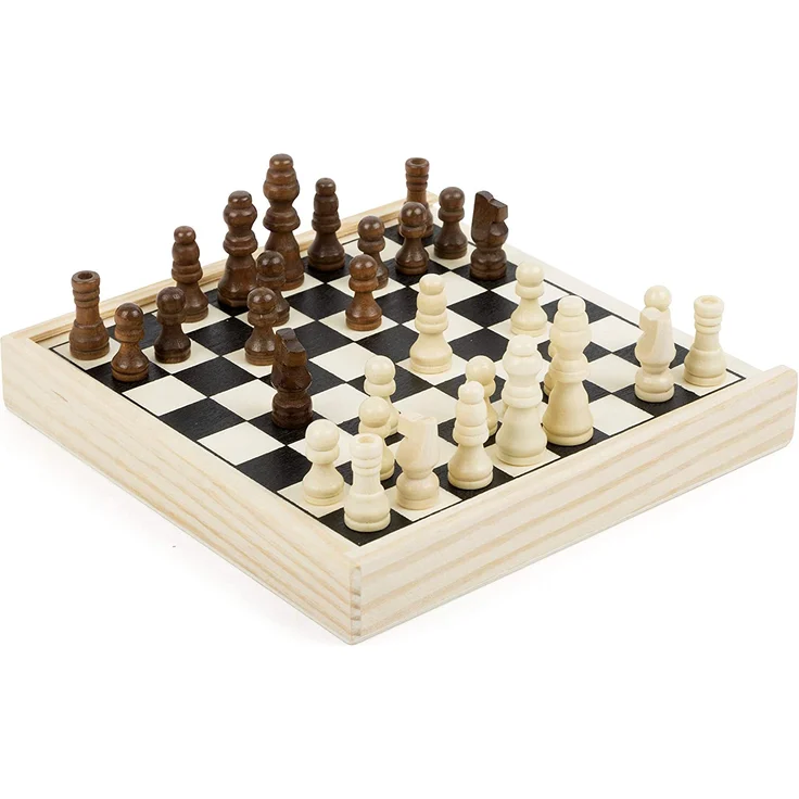 Small Foot 11209 Schach to go, FSC 100%-Zertifiziert, hochwertige Ausführung aus Holz, Schachspiel in Holzbox mit 32 Schachfiguren, ideal zum Mitnehmen, Für Kinder ab 6 Jahren Spielzeug, Mehrfarbig – Bild 2
