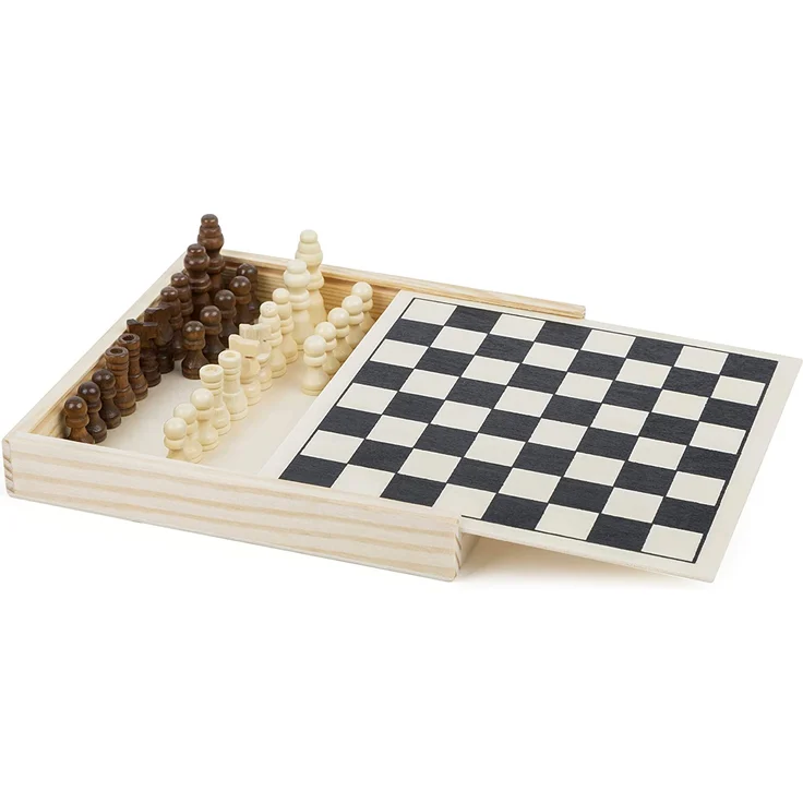 Small Foot 11209 Schach to go, FSC 100%-Zertifiziert, hochwertige Ausführung aus Holz, Schachspiel in Holzbox mit 32 Schachfiguren, ideal zum Mitnehmen, Für Kinder ab 6 Jahren Spielzeug, Mehrfarbig – Bild 3