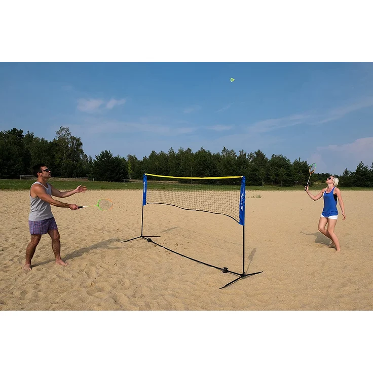 Schildkröt Netzgarnitur Kombi, freistehendes Freizeit-Netz für Badminton, Street-Tennis und andere Sportarten, stufenlos höhenverstellbar von 0,75m bis 1,55m, Breite 3m, 970994 – Bild 5