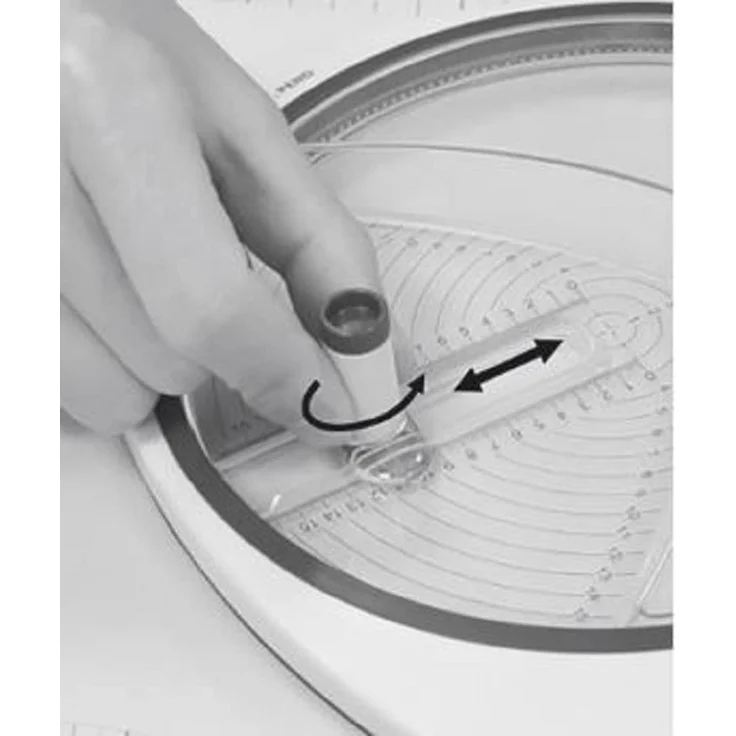 Rayher 89770000 Kreisschneider Mit 3 Ersatzklingen, Durchmesser 2, 4-15, 3Cm, 1 Stück, Metall, Weiß, Transparent, Rot, 30 X 28.5 X 4 Cm – Bild 3