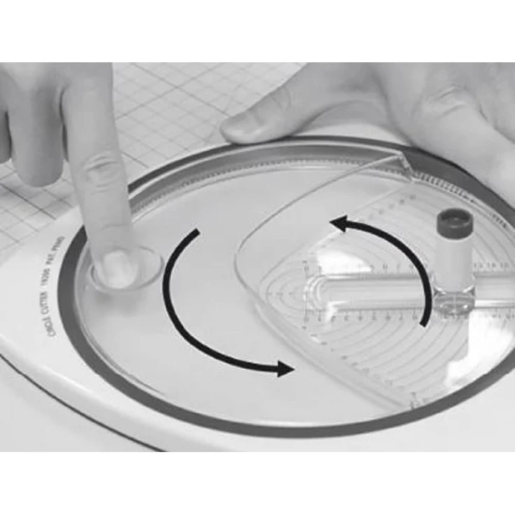 Rayher 89770000 Kreisschneider Mit 3 Ersatzklingen, Durchmesser 2, 4-15, 3Cm, 1 Stück, Metall, Weiß, Transparent, Rot, 30 X 28.5 X 4 Cm – Bild 4
