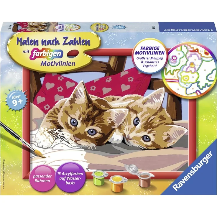 Ravensburger Malen nach Zahlen 28342 - Zwei Schmusekätzchen – Bild 4