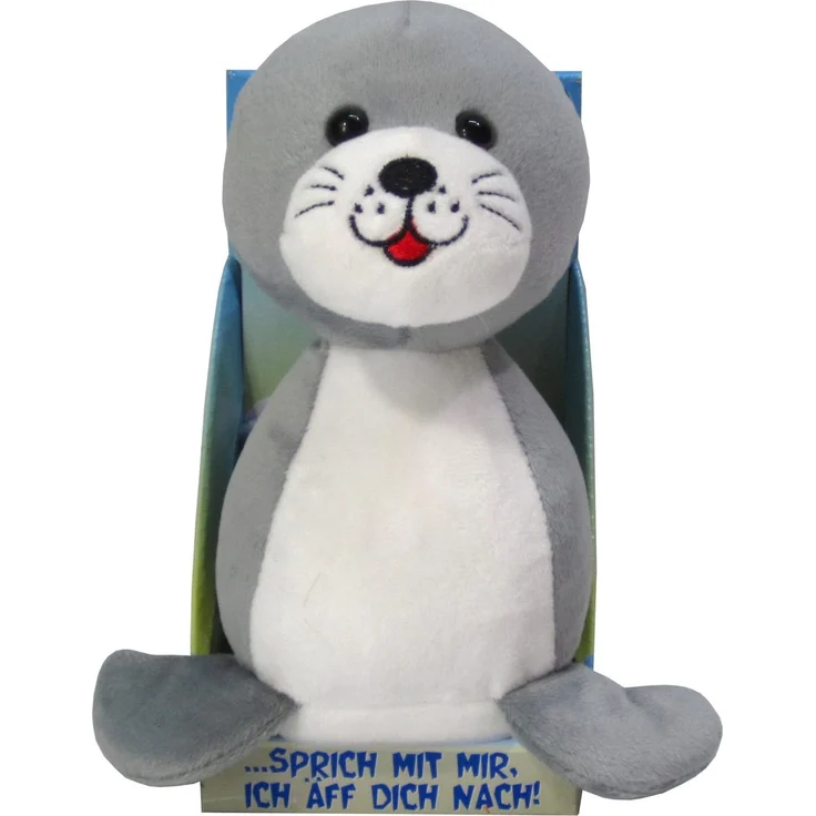 Kögler 75622 - Laber Seehund Skibbi, Labertier mit Aufnahme- und Wiedergabefunktion, plappert alles witzig nach und bewegt sich, ca. 17 cm groß, ideal als Geschenk für Jungen und Mädchen – Bild 1