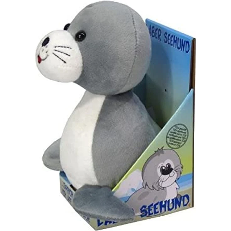 Kögler 75622 - Laber Seehund Skibbi, Labertier mit Aufnahme- und Wiedergabefunktion, plappert alles witzig nach und bewegt sich, ca. 17 cm groß, ideal als Geschenk für Jungen und Mädchen – Bild 2