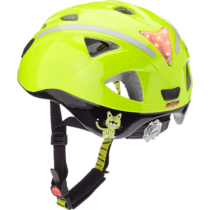 Alpina Kids Ximo Flash Be Visible Reflection, Größe 49 - 54 cm - Fahrradhelm, Farbe Gelb – Bild 4