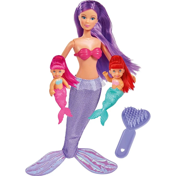 Simba 105734162 - Steffi Love Mermaid Twins / zwei Varianten / Steffi als Meerjungfrau / mit zwei Baby Meerjungfrauen / Ankleidepuppe / 29cm, für Kinder ab 3 Jahren – Bild 2