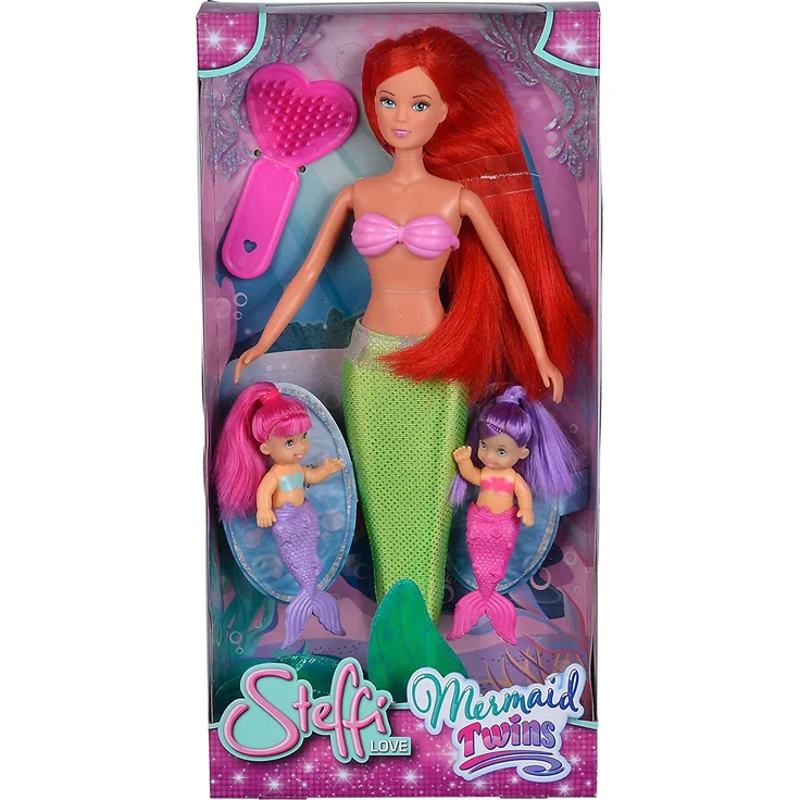 Simba 105734162 - Steffi Love Mermaid Twins / zwei Varianten / Steffi als Meerjungfrau / mit zwei Baby Meerjungfrauen / Ankleidepuppe / 29cm, für Kinder ab 3 Jahren – Bild 4