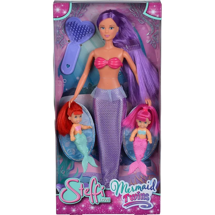 Simba 105734162 - Steffi Love Mermaid Twins / zwei Varianten / Steffi als Meerjungfrau / mit zwei Baby Meerjungfrauen / Ankleidepuppe / 29cm, für Kinder ab 3 Jahren – Bild 5
