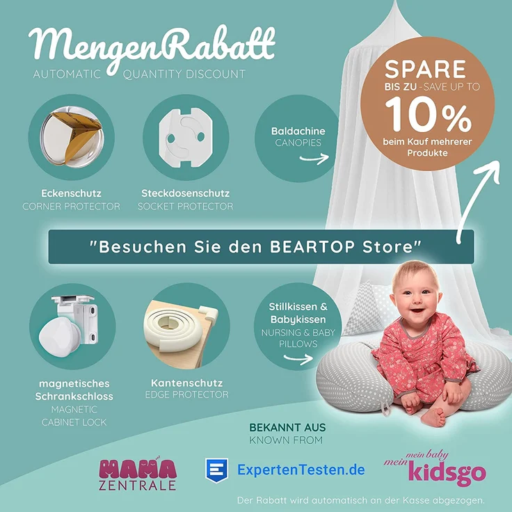 Faltbare Babywanne mit 50 Litern Volumen von BEARTOP | inkl. Badewanneneinsatz Baby | ergonomisch & kompakt | stabiles PP & TPE Plastik | platzsparend | Blau – Bild 7