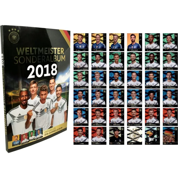 WM 2018 Rewe Sammelkarten - 1x Komplettsatz Glitzer und Album