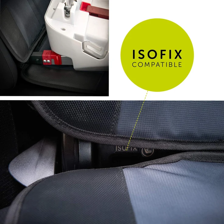Hauck Sit on Me Deluxe Autositzschoner Kindersitzunterlage, ISOFIX geeignete Unterlage für Autositze, Reboarder und Babyschalen, grau, 47 x 121 cm – Bild 7
