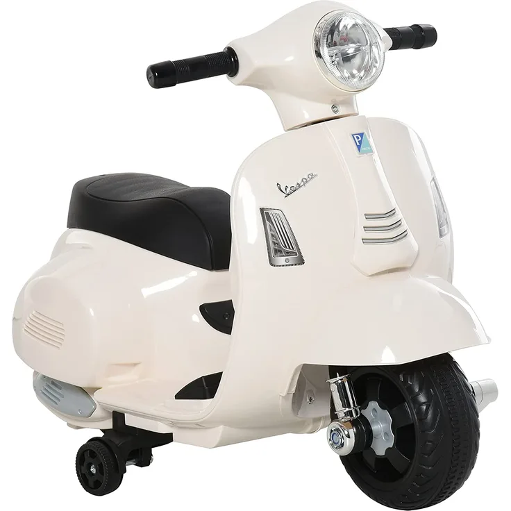 Elektrischer Kindermofa im Vespa Stil (Farbe: weiß)