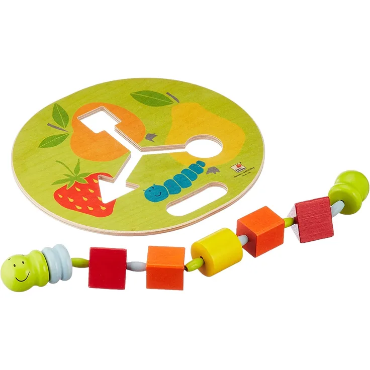 Selecta 62061 Fädelwurm, Motorikspielzeug aus Holz, 2+ Jahre