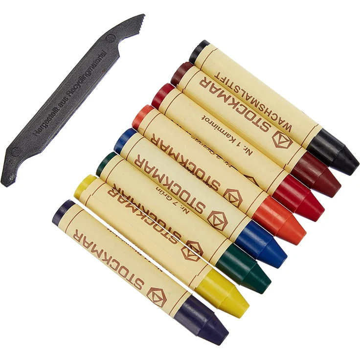 Stockmar 31000 Wachsmal-Stifte mit reinem Bienenwachs, 8 leuchtende Farben, inkl. Schaber, verpackt im praktischen Blechetui, ideal zum Malen für Kinder. (8 Stück) 1er Pack – Bild 2