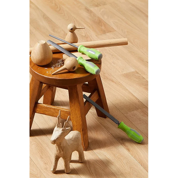 HABA 304342 - Terra Kids Holzraspel-Set, grobe Raspeln für Kinder, je einmal rund, halbrund und flach, ergonomisch geformte Griffe, ideal für den Terra-Kids Werkzeugkasten-Bausatz - Preisvergleich – Bild 3