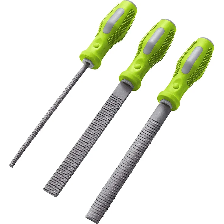HABA 304342 - Terra Kids Holzraspel-Set, grobe Raspeln für Kinder, je einmal rund, halbrund und flach, ergonomisch geformte Griffe, ideal für den Terra-Kids Werkzeugkasten-Bausatz - Preisvergleich – Bild 1