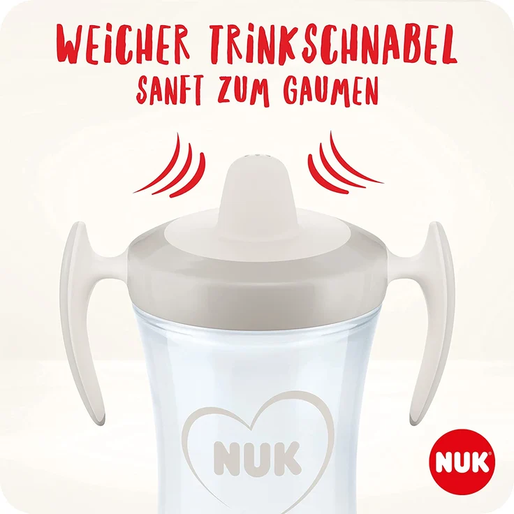 NUK Trainer Cup 230ml weiche Trinktülle, auslaufsicher ab 6 Monaten rosa – Bild 2