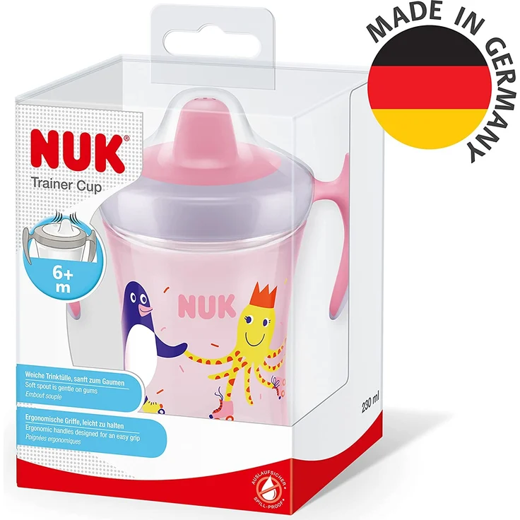 NUK Trainer Cup 230ml weiche Trinktülle, auslaufsicher ab 6 Monaten rosa – Bild 7