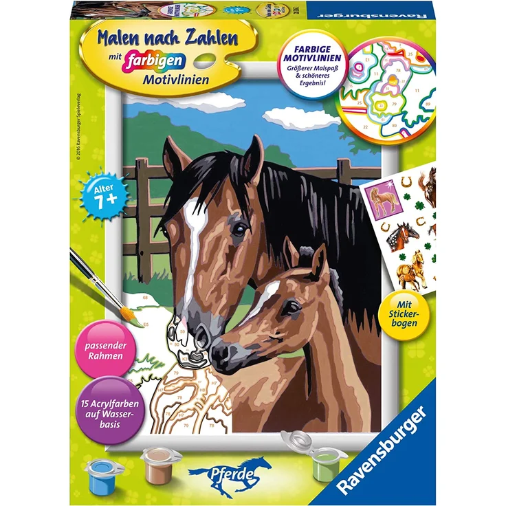 Ravensburger Malen nach Zahlen Pferd mit Fohlen – Bild 1