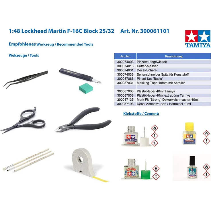 TAMIYA 300061101 1:48 Lockheed Martin F-16C Block 25/32 - Preisvergleich – Bild 5