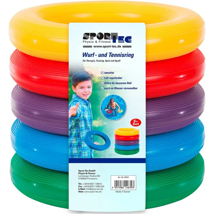 Wurf- und Tennisringe ø18 cm, 5er Set