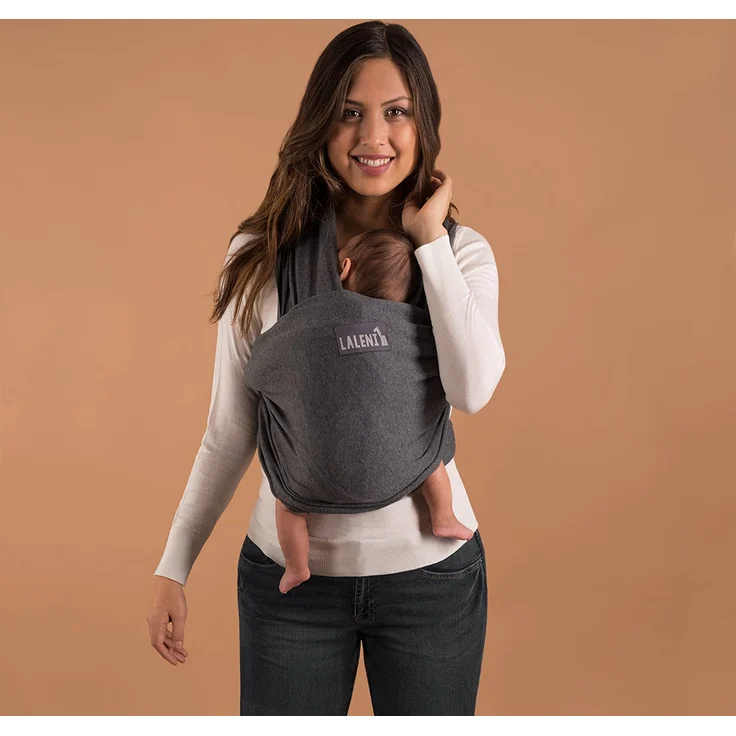 Laleni Tragetuch Baby Neugeborene aus 100% Bio-Baumwolle - Babytragetuch bis 15 kg mit ergonomischer Passform, Einfach Anzuziehen für Mütter und Väter, Waschmaschinengeeignet, Grau – Bild 4