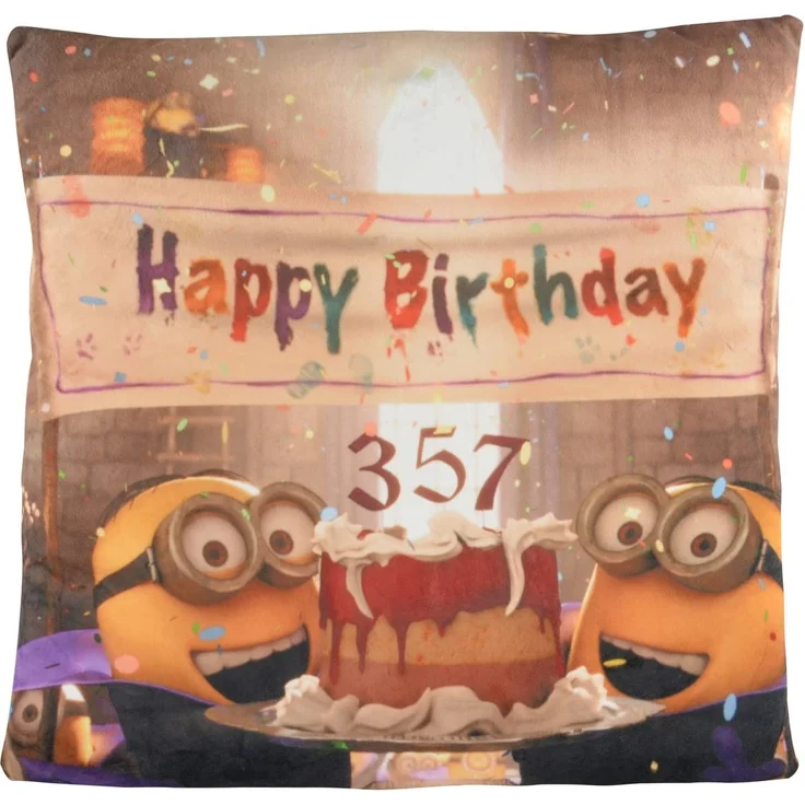 MINIONS Kissen: Happy Birthday Dracula/Vampir 40x40 cm – Bild 2