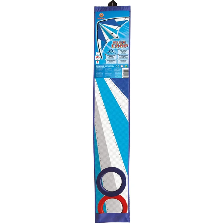 Paul Günther 1083 - Sportlenkdrachen Blue Loop 130, Drachen für Anfänger, Segel aus reißfestem Ripstop-Polyester, robuste Fiberglasstäbe, mit Lenkrollen und Schnur, ca. 130 x 69 cm groß – Bild 2