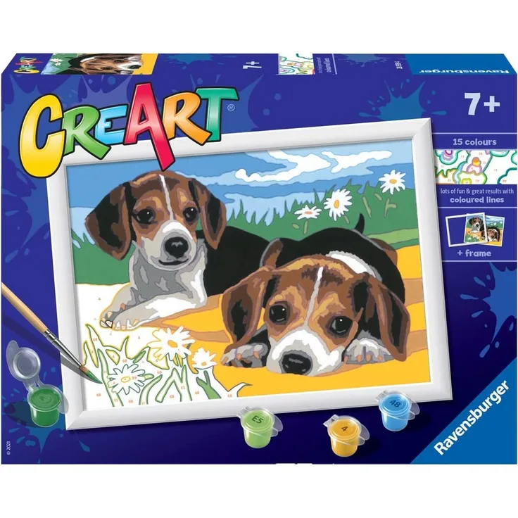 Ravensburger CreArt Jack Russell Puppy Farben enthalten Junge/Mädchen Malen nach Zahlen Set