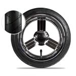Bergsteiger Ersatzreifen für Kinderwagen Capri, Schwenkrad 9 Zoll, Komplettrad hinten 12 Zoll, chrome, schwarz - Preisvergleich