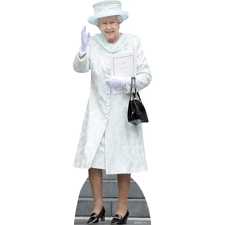 Celebrity Pappaufsteller (Stand Up) - Royal Family Queen Elizabeth in weiss (171 cm)