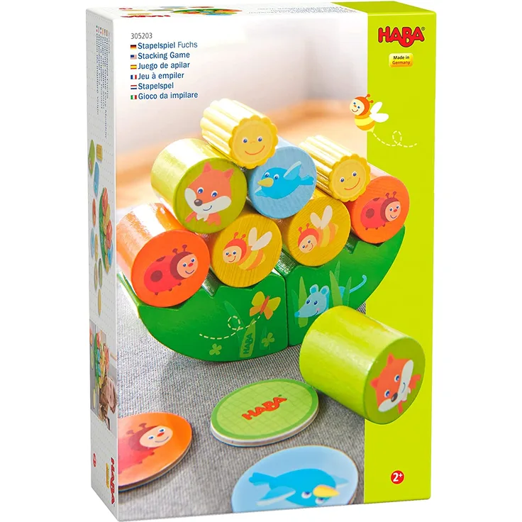 HABA 305203 - Stapelspiel Fuchs - Geschicklichkeitsspiel, Feinmotorik