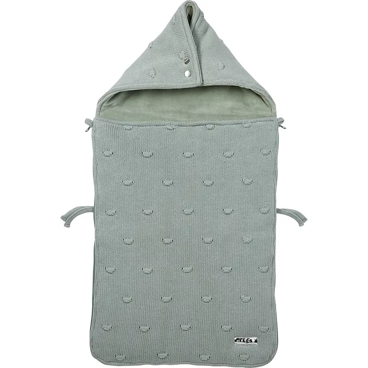 Meyco Knots Fußsack, Stone Green - Grün