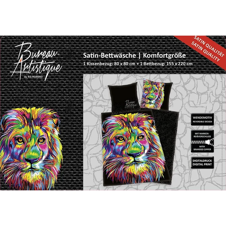 Herding Bettwäsche-Set 'Löwe' 80x80/155x220 – Bild 7